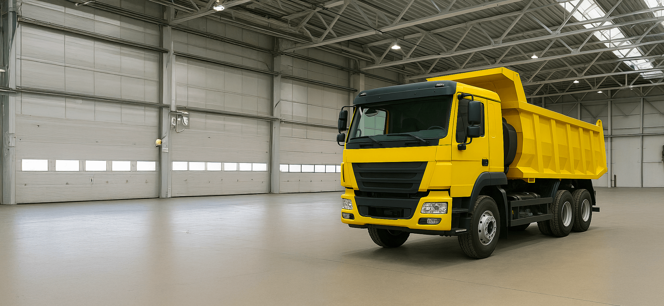 Volquete truck in warehouse
